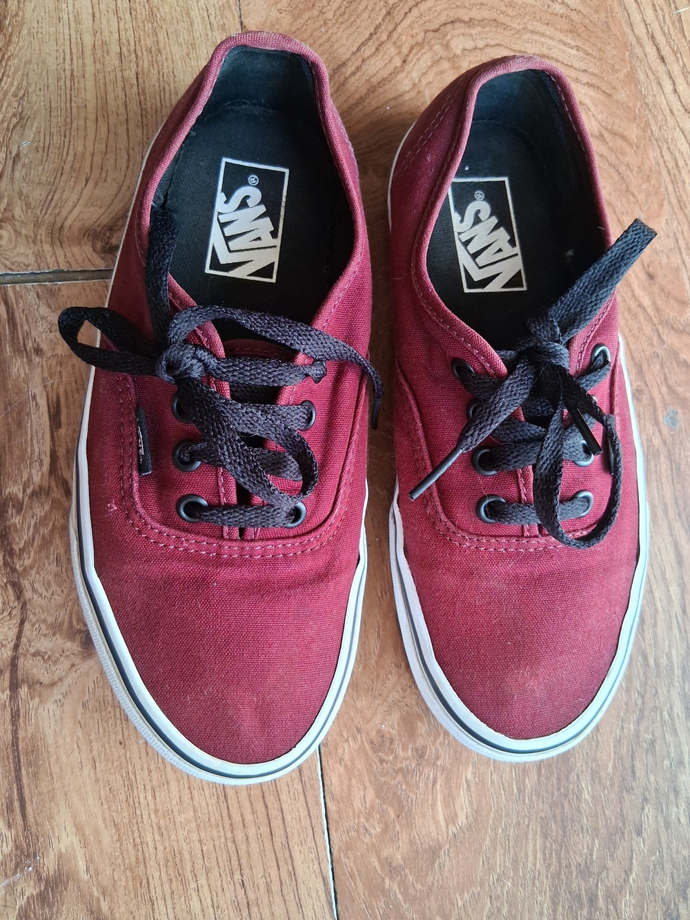 Vans Men's Canvas Sneakers in Wine Red with Black Laces
